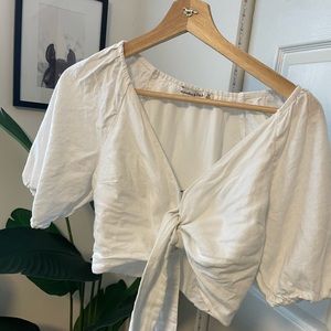 White Flowy Abercrombie Blouse